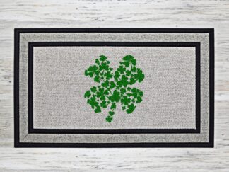 Doormat with large shamrock made of smaller shamrocks