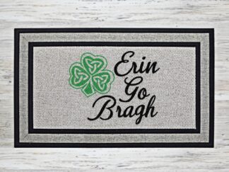 Erin Go Bragh doormat with Celtic shamrock design