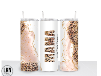 Mama in Leopard print with Children's Names Tumbler