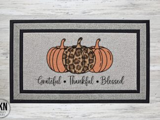 Mockup of Grateful Thankful Blessed doormat