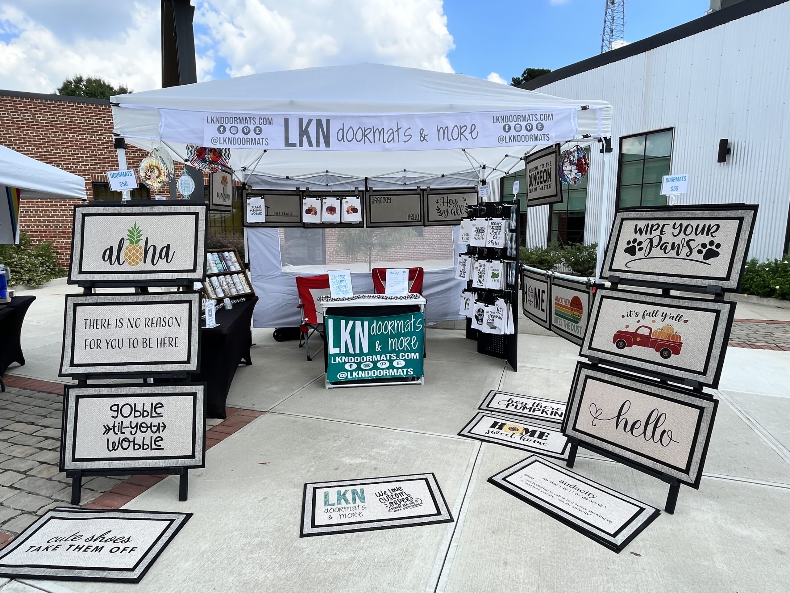 Photo of our vendor set up at Legion Brewing on West Morehead in Charlotte, NC on August 5, 2023