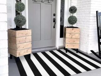 Black and White Striped layering mat