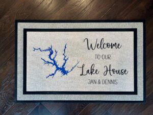 Custom Lake House doormat for Jan & Dennis at High Rock Lake