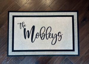 Custom personalized doormat for the Mobley family